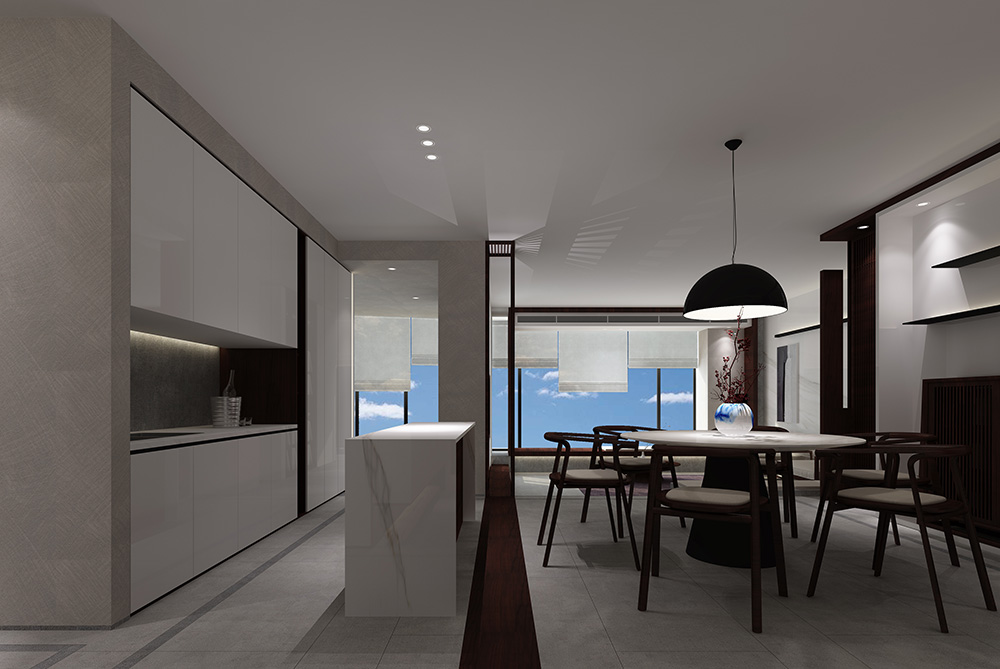 新中式风格室内装修设计效果图-雅颂流花君庭平层-室内餐厅装修设计 新中式风格室内装修设计效果图-雅颂流花君庭平层-室内餐厅装修设计