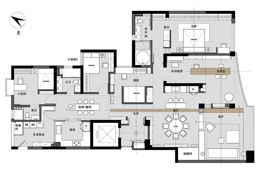 新中式风格室内装修设计效果图-雅颂流花君庭平层-室内装修设计平米图 新中式风格室内装修设计效果图-雅颂流花君庭平层-室内装修设计平米图