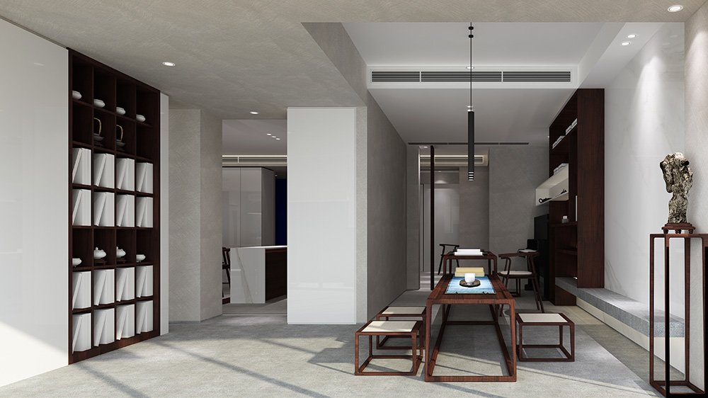 新中式风格室内装修设计效果图-雅颂流花君庭平层-室内茶室装修设计 新中式风格室内装修设计效果图-雅颂流花君庭平层-室内茶室装修设计