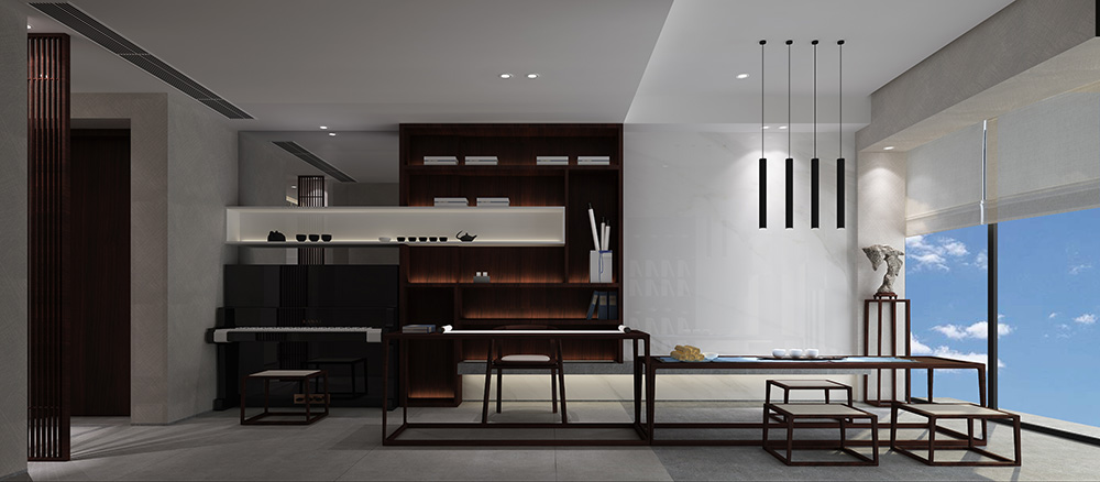 新中式风格室内装修设计效果图-雅颂流花君庭平层-室内多功能房装修设计 新中式风格室内装修设计效果图-雅颂流花君庭平层-室内多功能房装修设计